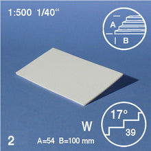Lade das Bild in den Galerie-Viewer, TREAD PLATES, SLOPE = 17°, M=1:500 WHITE / 1:500 / 54 x 100 MM
