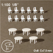 Lade das Bild in den Galerie-Viewer, ROUND TABLES + 12 CHAIRS, M=1:100
